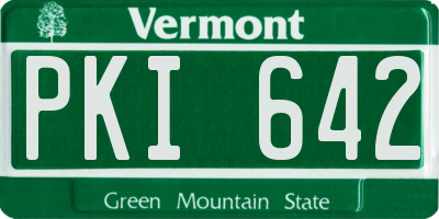VT license plate PKI642
