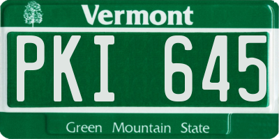 VT license plate PKI645