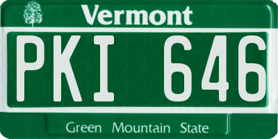 VT license plate PKI646