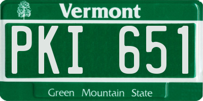 VT license plate PKI651