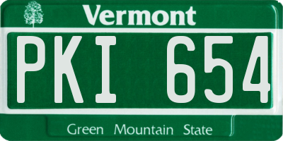 VT license plate PKI654