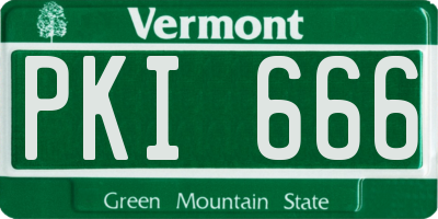 VT license plate PKI666