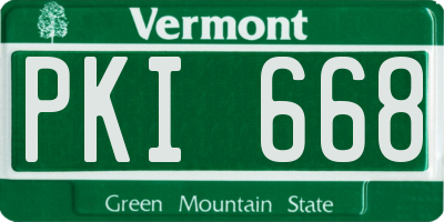VT license plate PKI668