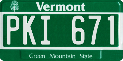 VT license plate PKI671