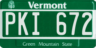 VT license plate PKI672