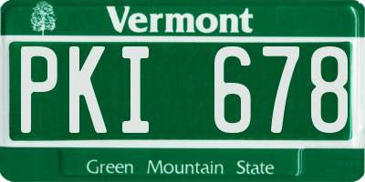 VT license plate PKI678