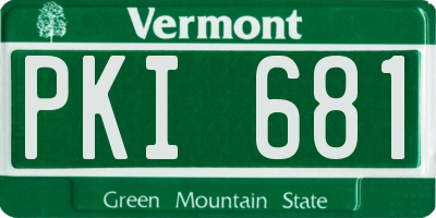 VT license plate PKI681
