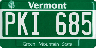 VT license plate PKI685