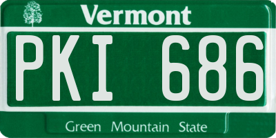 VT license plate PKI686