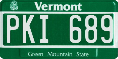 VT license plate PKI689