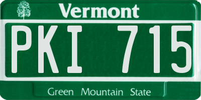 VT license plate PKI715