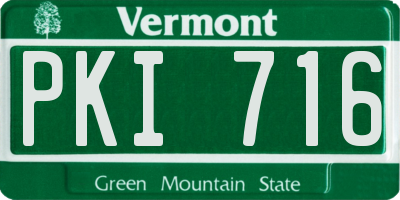 VT license plate PKI716