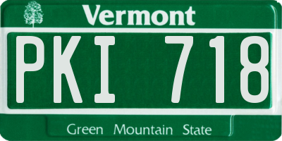 VT license plate PKI718
