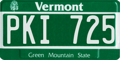 VT license plate PKI725