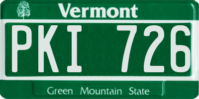 VT license plate PKI726
