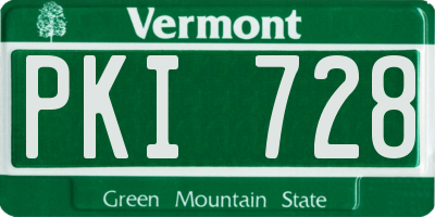 VT license plate PKI728