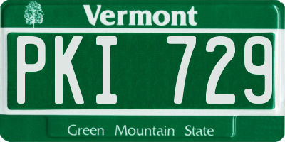 VT license plate PKI729