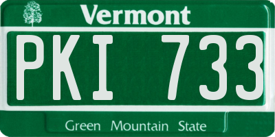 VT license plate PKI733