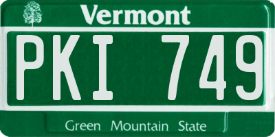 VT license plate PKI749