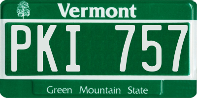 VT license plate PKI757