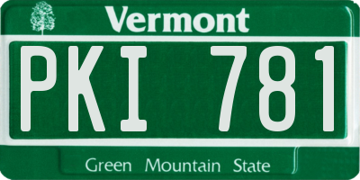 VT license plate PKI781