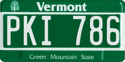VT license plate PKI786