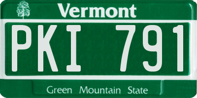 VT license plate PKI791