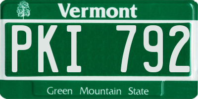 VT license plate PKI792