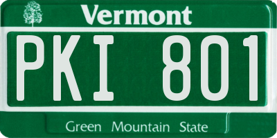 VT license plate PKI801