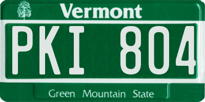 VT license plate PKI804