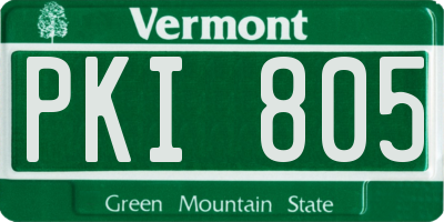 VT license plate PKI805
