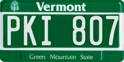 VT license plate PKI807