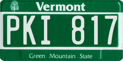 VT license plate PKI817