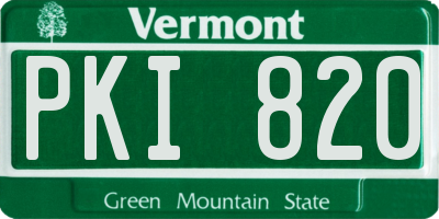 VT license plate PKI820