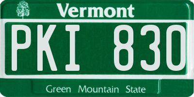 VT license plate PKI830