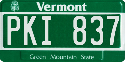 VT license plate PKI837