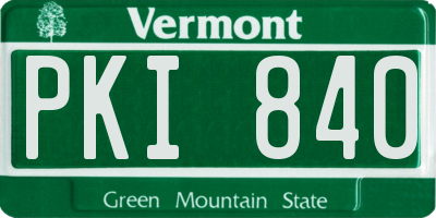 VT license plate PKI840