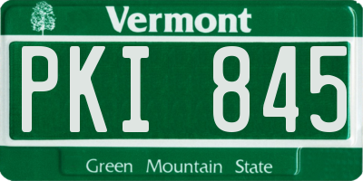 VT license plate PKI845