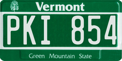 VT license plate PKI854