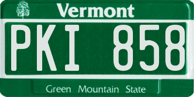 VT license plate PKI858