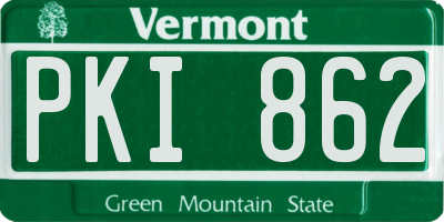VT license plate PKI862