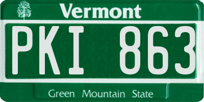VT license plate PKI863
