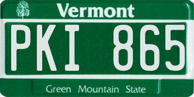 VT license plate PKI865