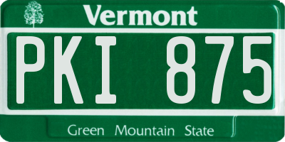 VT license plate PKI875