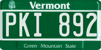 VT license plate PKI892