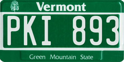 VT license plate PKI893