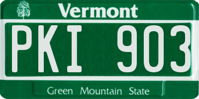 VT license plate PKI903