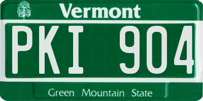 VT license plate PKI904