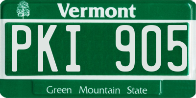 VT license plate PKI905