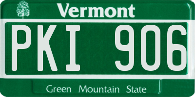 VT license plate PKI906